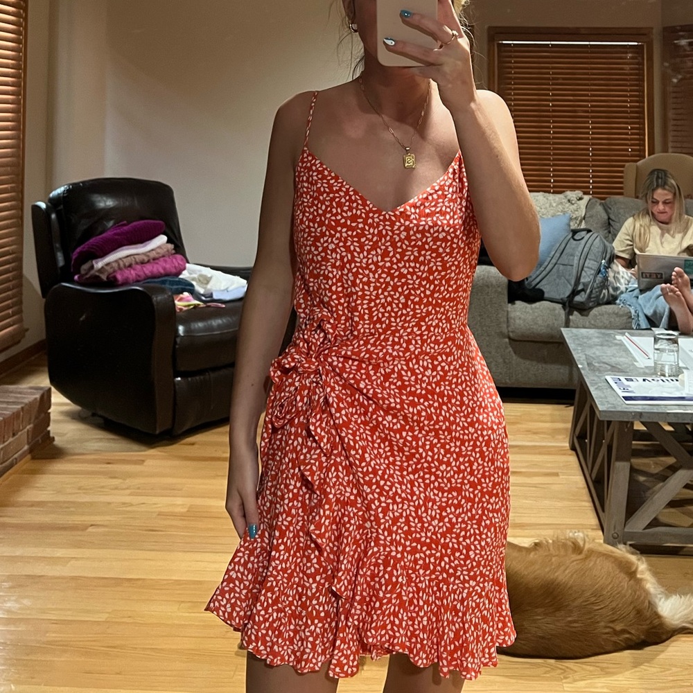 Red mini dress